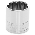 Performance Tool Chrome Socket, 3/8" Drive, 21mm, 12 Point, Shallow W38821